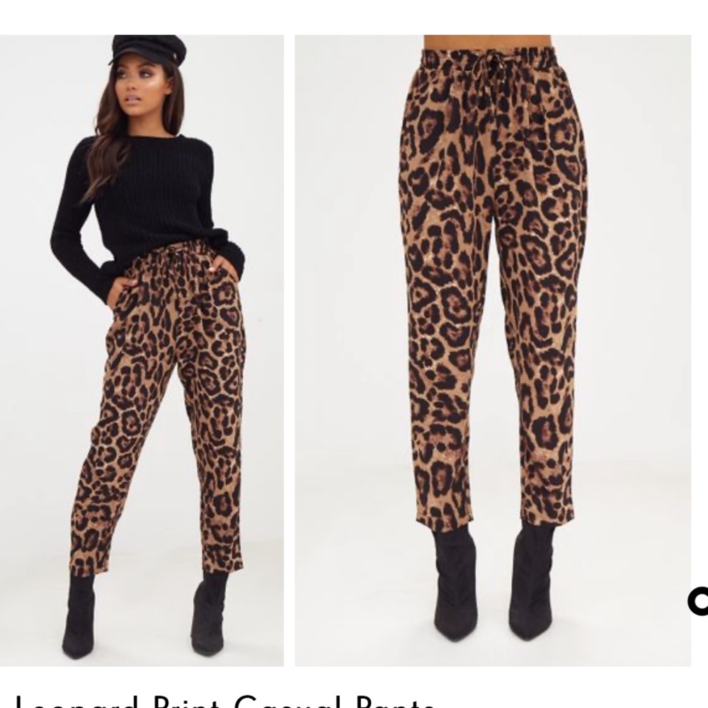 Prettylittlething leopard print pants